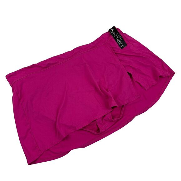 NWT Catalina Swimwear Pink Faux Wrap Skort Skirt W/ Shorts Plus Size 3X Stretch - Picture 1 of 11